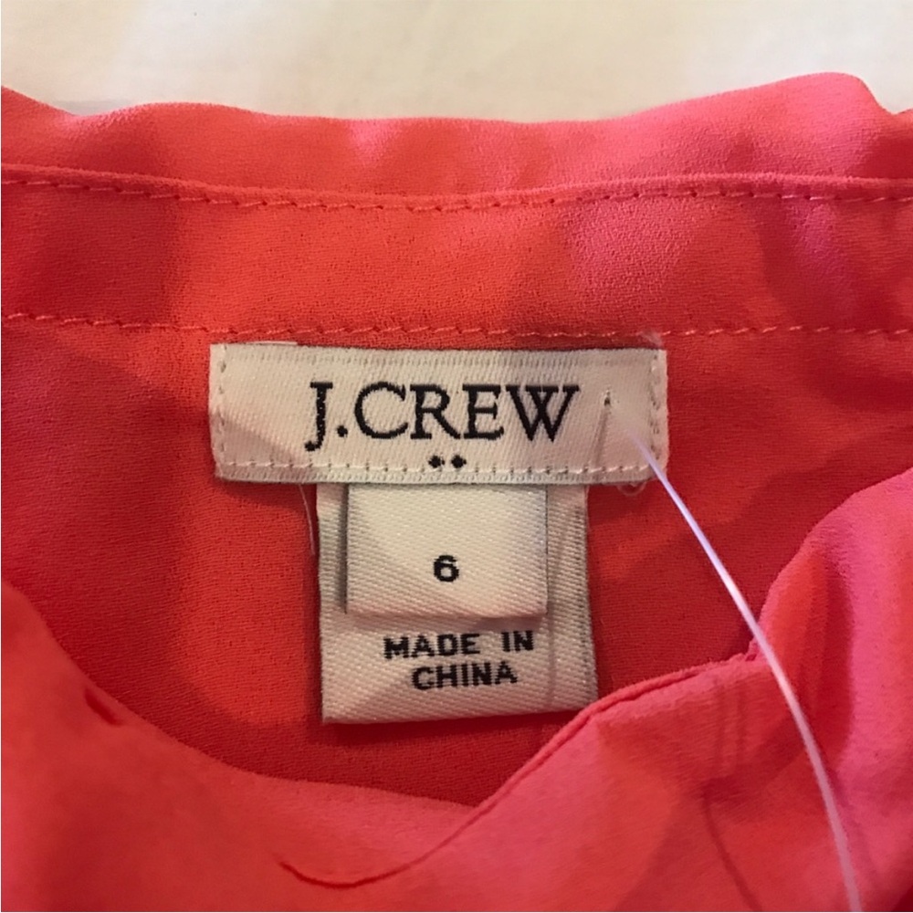 J Crew Coral Ruffle Off-Shoulder Top - Picture 2 of 3